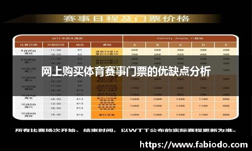 网上购买体育赛事门票的优缺点分析